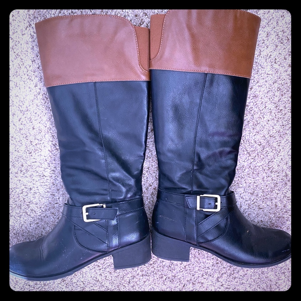 Macy’s Size 6.5 Black and Brown Riding Boots 👢